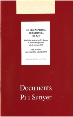 2. La Llei municipal de Catalunya de 1934. Conferència de Carles Pi i Sunyer al Palau de Projeccions, 11 de març de 1934. Text de la Llei aprovat el 19 de juliol de 1934